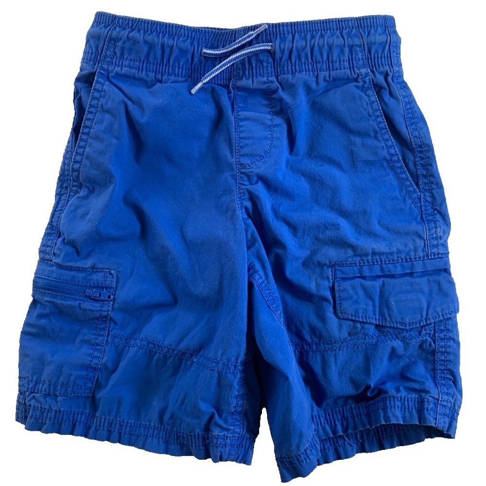 Arizona Jean Co Boys XS 6 7 Royal Blue Pull On Cargo Shorts Drawstring Waist
